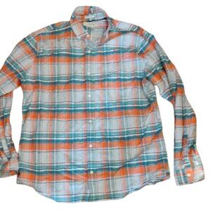 Hawker Rye Plaid Button Down Shirt - Orange and Green